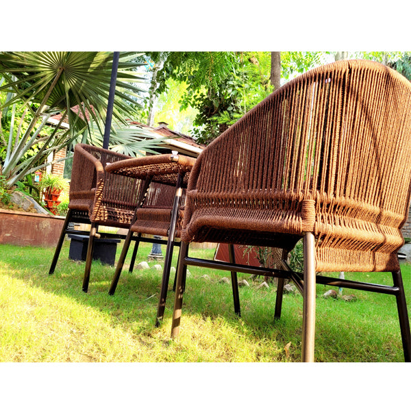 Outdoor Furniture Braided & Rope Coffee Set - Verge - Ready Stock Sale